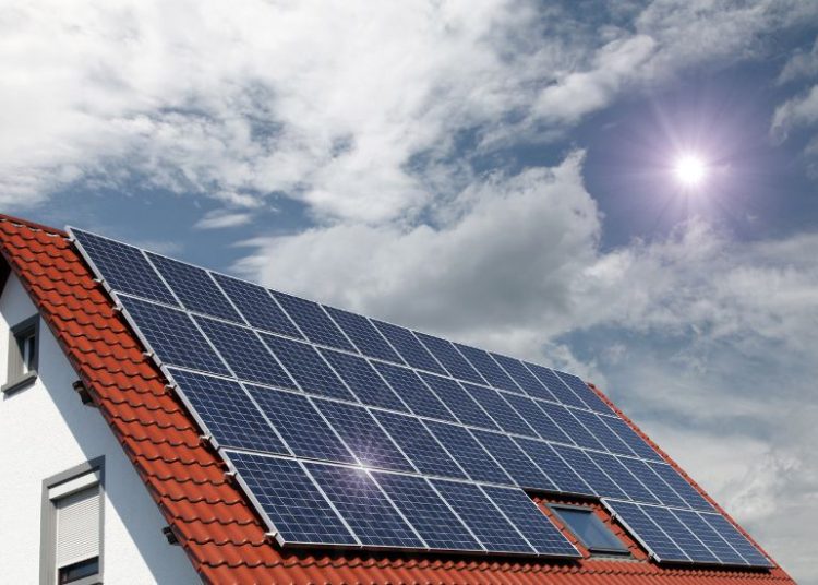 solar platten auf haus